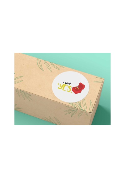 I Said Yes Etiketi Tektaş Mat Yuvarlak Sticker Wedding Ceremony 4 Cm 40 Adet Çok Renkli