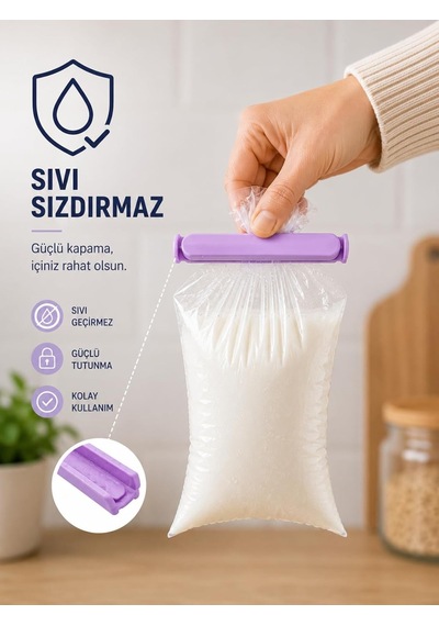 Beylini 12'li Pratik Poşet Kıskacı Mühür Klipsi Sızdırmaz Ambalaj Ve Torba Kapatma Aparatı Pratik Poşet Ağzı Diğer