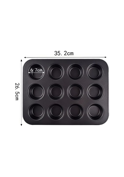 Karbon Çelik 12 Li Muffin Cupcake Kek Pişirme Kalıbı Cin800sy Çok Renkli