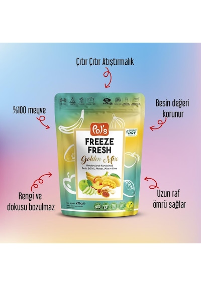 Freeze Fresh Dondurularak Kurutulmuş Golden Mix 20 Gr 20 G