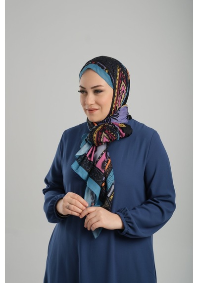 Giverny Bebe Mavisi Desenli Şal Kesik Elyaf Pamuksu Etnik Dijital Baskılı 202124 11 Bebe Mavisi