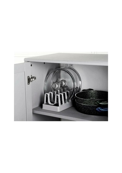 Orret Home Plastik 6 Bölmeli Tencere Kapağı Ve Tabak Düzenleyici Organizer, Dolap İçi Ve Tezgah Üstü Sku: Smg8690010198617 Açık