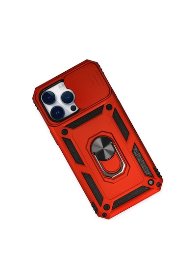 Apple iPhone Uyumlu 14 Pro Max Kılıf Pars Lens Yüzüklü Silikon - Kırmızı Bzsxx00 1