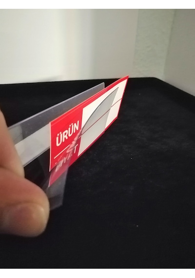 10 Adet Pvc Etiketlik Dik Siperli Yapışkanlı 10x4 Cm Raf Önü