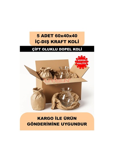 5 Adet 60x40x40 Ev Taşıma Kolisi, Çeyiz Kolisi, Boş Koli, Çift Oluklu Ksssk Dopel