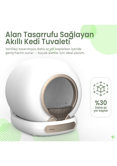 Haustier Msp05 Akıllı Otomatik Kedi Tuvaleti, App İle Uzaktan Kontrol, 65lt Hazne, Uv Sterilazyon, Ağırlık Sensörlü