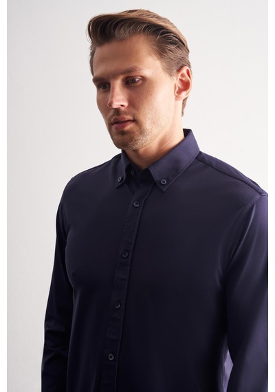 İmza Lacivert Düğmeli Yaka Örme Uzun Kol Performans Ürün Slim Fit Esnek Gömlek 1004255270 Lacivert İmza Lacivert Düğmeli Yaka Örme Uzun Kol Performans Ürün Slim Fit Esnek Gömlek 1004255270 Lacivert