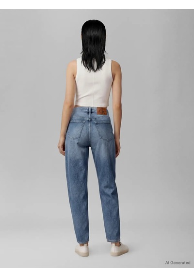 Calvin Klein Mom Jean Foster Blue, X8b Mavi Kadın Kot Pantolon Calvin Klein Mom Jean Foster Blue, X8b Mavi Kadın Kot Pantolon