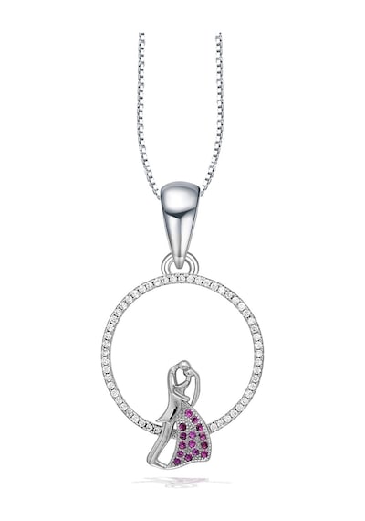 Brezza Lusso Jewelry  Halka Model Sarılan Çift Aşk Sevgi Bağı Kadın Gümüş Kolye 45 CM 45 CM