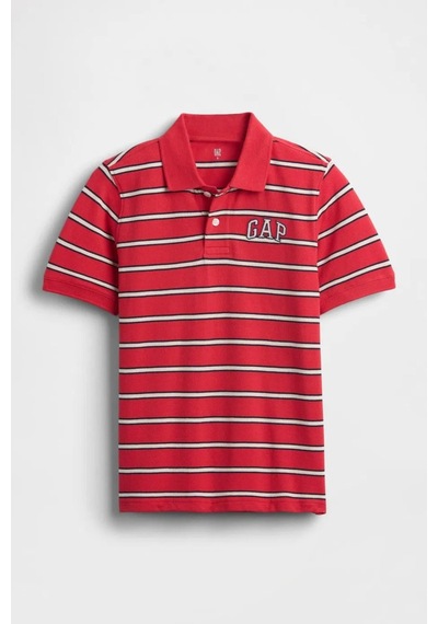 Gap Erkek Çocuk Logo Detaylı Pique Kırmızı Polo T-shirt-13554 Kırmızı