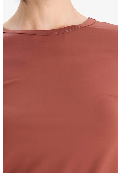 Defacto Slim Fit Dar Kesim Bisiklet Yaka Basic Düz Uzun Kollu Tişört D3756ax25aubr228 Bordo
