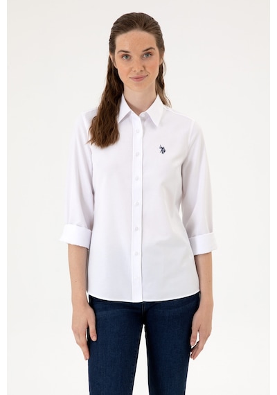 U.S. Polo Assn. Kadın Beyaz Uzun Kollu Basic Gömlek 50316711-VR013