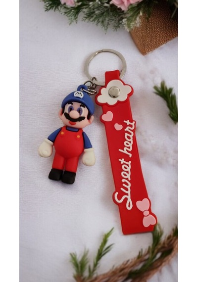 3d Sevimli Süper Mario Figürlü Anahtarlık "sweet Heart" Tasarımı İle Çanta Aksesuar 1 Adet