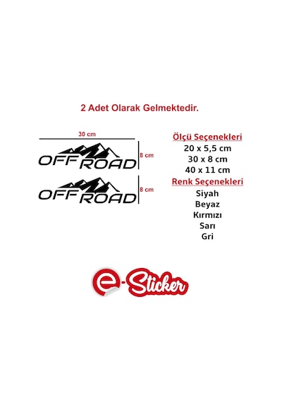 2 Adet Karlı Tepe Off Road Sticker Araba Sticker