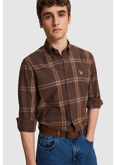 U.S. Polo Assn. Erkek Koyu Kahverengi Uzun Kollu Gömlek 50332378-vr084