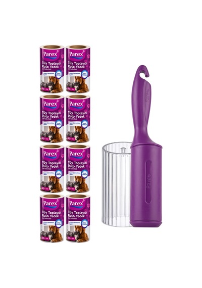 Premium Tüy Toplayıcı 8'li Yedek Rulo Ve Aparat + Şeffaf Kapak Paketi