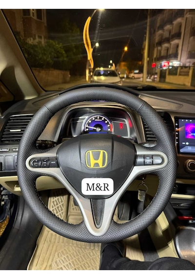 Honda Fd 6  Kaplama Deri Direksiyon Kılıfı Siyah