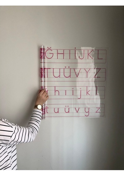 Harfli Kılavuz Akıllı Kağıt Tahta Yazı Tahtası 120X55 Cm