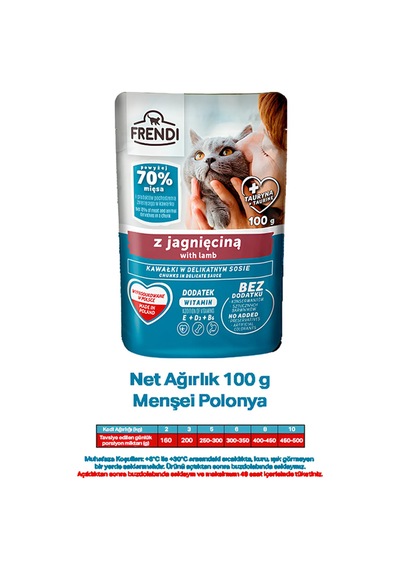 Frendi Soslu Kuzulu Tam Evcil Hayvan Yaş Maması