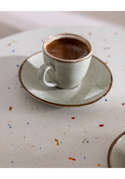 Madame Coco Pacis 2 Kişilik 4 Parça Kahve Fincan Seti - Yeşil - 90 Ml 8684427348741 Çok Renkli