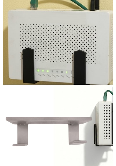Kendinden Yapışkanlı Gri Duvara Asılabilir Modem Adsl Wifi Router Saklama Duvara Montaj Kutusu Organizer Raf