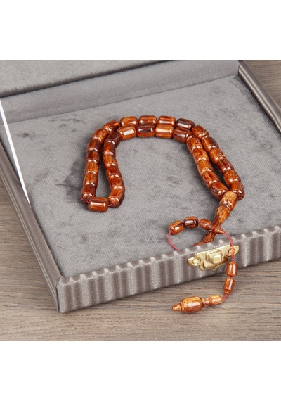 Katalin Çubuk Çekoslovak Kapsül Kesim 8x11.5mm Tesbih- İbrahim Atasever Usta İşi Kahverengi
