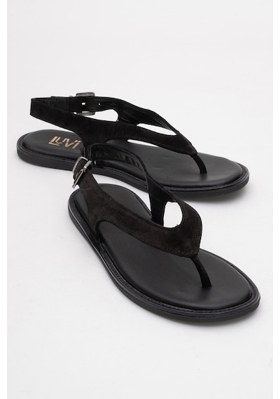 Luvishoes Luvi Shoes Belinda Siyah Süet Hakiki Deri Kadın Parmak Arası Sandalet Siyah Süet Luvishoes Luvi Shoes Belinda Siyah Süet Hakiki Deri Kadın Parmak Arası Sandalet Siyah Süet