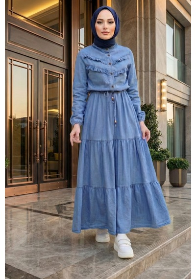 Hb Harma Time Butik Kadın Fırfır Detaylı Bağcıklı Açık Kot Mavi Denim Elbise Açık Mavi Açık Mavi Hb Harma Time Butik Kadın Fırfır Detaylı Bağcıklı Açık Kot Mavi Denim Elbise Açık Mavi Açık Mavi