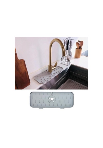 Buffer Lavabo İçin Silikon Esnek Mat Musluk Sapı Damlama Tutucu Raf Mutfak Tezgahı Sıçrama Koruma