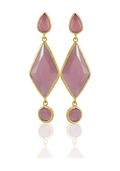 Kadir Jewellery 22 Ayar Altın Kaplama Kadın Sallantılı Küpe -el İşçiliği Ve Hipoalerjenik Küpe Pembe 93449168