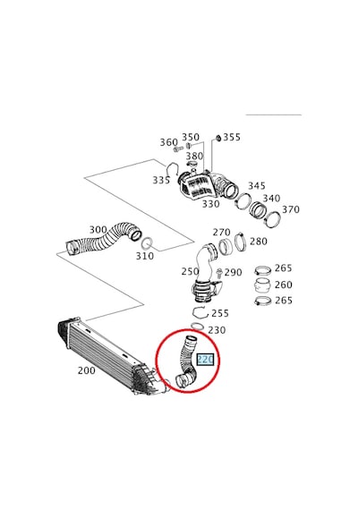 Mercedes C Class W204 Turbo Hortumu C180 C200 Kompr. - 2045280782