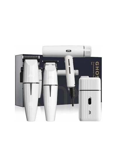 Jrl Professional Ghost Kit 3 Saç Kesim, Çizim, Sakal Ve Fön Makinesi 4'lü Set Beyaz