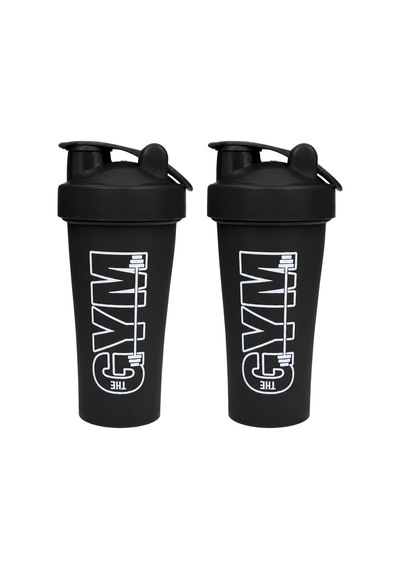 Gym Shaker 650 Ml Ölçekli Ve Sızdırmaz Kapaklı Protein Shaker 2'li Set Siyah
