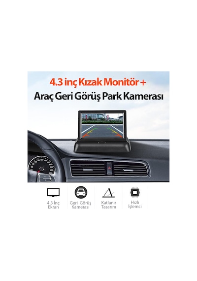 Oto Geri Görüş Kamera Seti Katlanır Monitör ve Arka Kamera N11.300