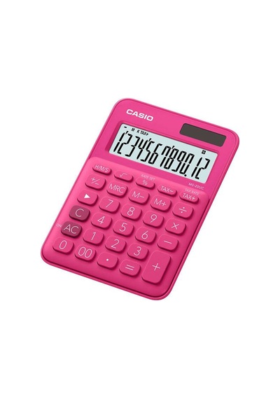 Casio Hesap Makinesi 12 Hane Ms-20uc-rd Koyu Pembe Masaüstü Çok Renkli
