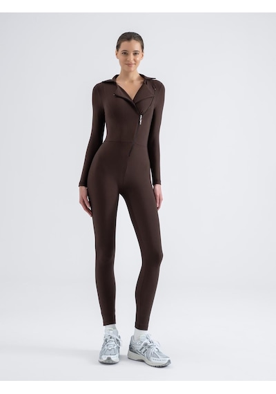 Lismina Shadow Fit Spor Tayt Tulum Kahverengi