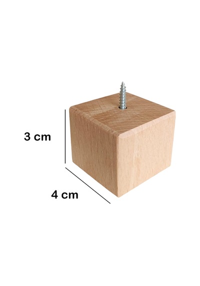 Masa - Mobilya - Ünite - Koltuk- Kanepe- Ahşap Ayak Takoz Yükseltici - 3 Cm Boyasız - Ham