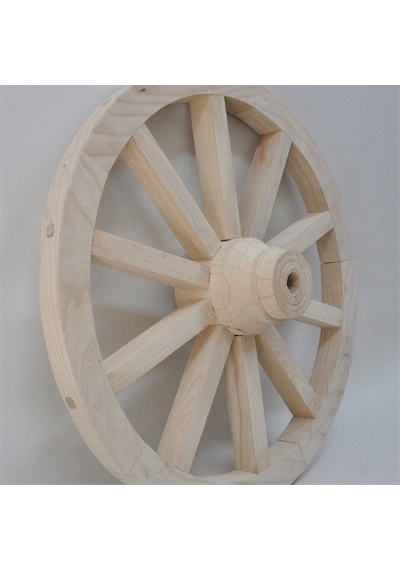Otantik Çarşı Ahşap At Arabası Tekeri 60 Cm. Sarı