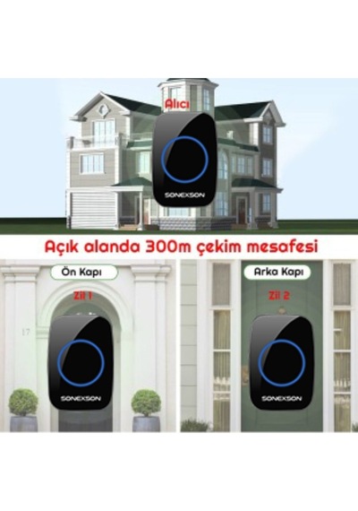 Electrimax 1 Buton 3 Alıcılı Kablosuz Uzaktan Kumandalı Led Kapı