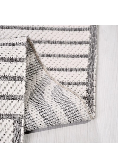 Bespoky Epsilon Modern Geometrik Salon Halısı Makine Dokuma Gri
