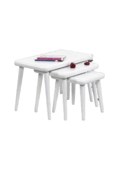 Zigon Osm Class Tabla Ayak Sehpa Parlak Krem Kayın Retro A