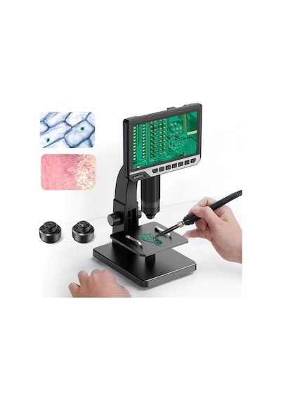 Borox Lab Dijital Mikroskop Çift Lens 2000x Büyütme 7'' 12 Mp