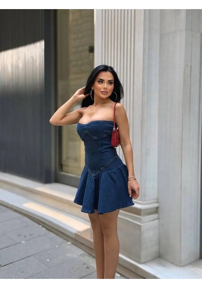 Havens Warna Jean Elbise Mavi