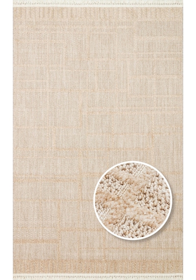 Eko Halı Joy 03 Beige Hav Toz Vermeyen Etnik Desenli Halı Bej 2