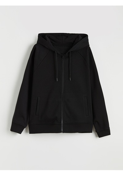 Lcw Limitless Siyah Kolay Giyilebilir Kolları Çıtçıtlı Erkek Fermuarlı Sweatshirt