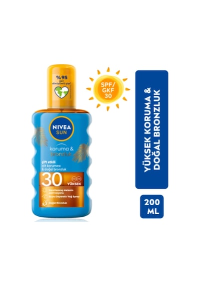 Sun Güneş Koruyucu Krem & Spf+30 Uva+uvb Serinleten Sprey 200ml
