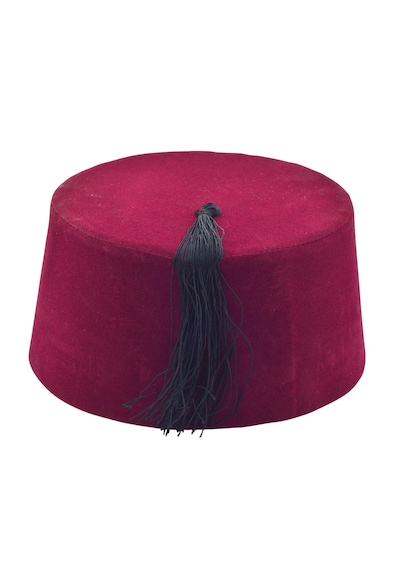 Osmanlı Bordo Erkek Püsküllü Damat Kına Fesi 8cmx51cm Kısa
