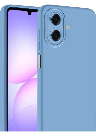 Samsung Uyumlu Galaxy A07 4g Nano İçi Kadife Silikon Mavi