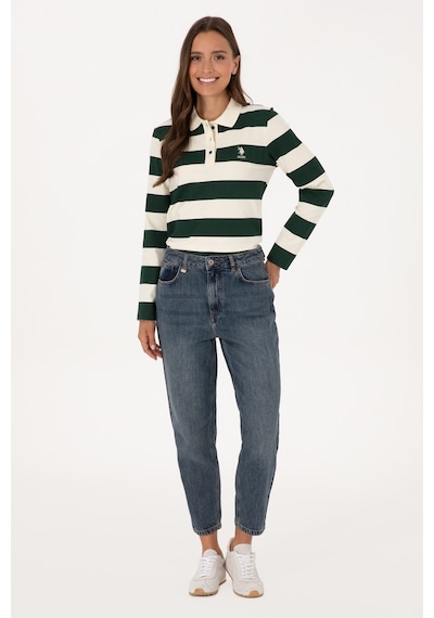 U.S. Polo Assn. Kadın Yeşil Mom High Waist Fit Jean Pantolon 50308815-DN0030
