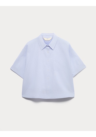 Marks & Spencer Pamuklu Pijama Üstü T37003740T Mavi